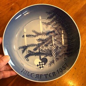 Bing Grondahl Annual Christmas Plate 1957 No Box or Certificate Excellent Cond